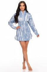 Tie Dye Ruched Mini Dress SALE S