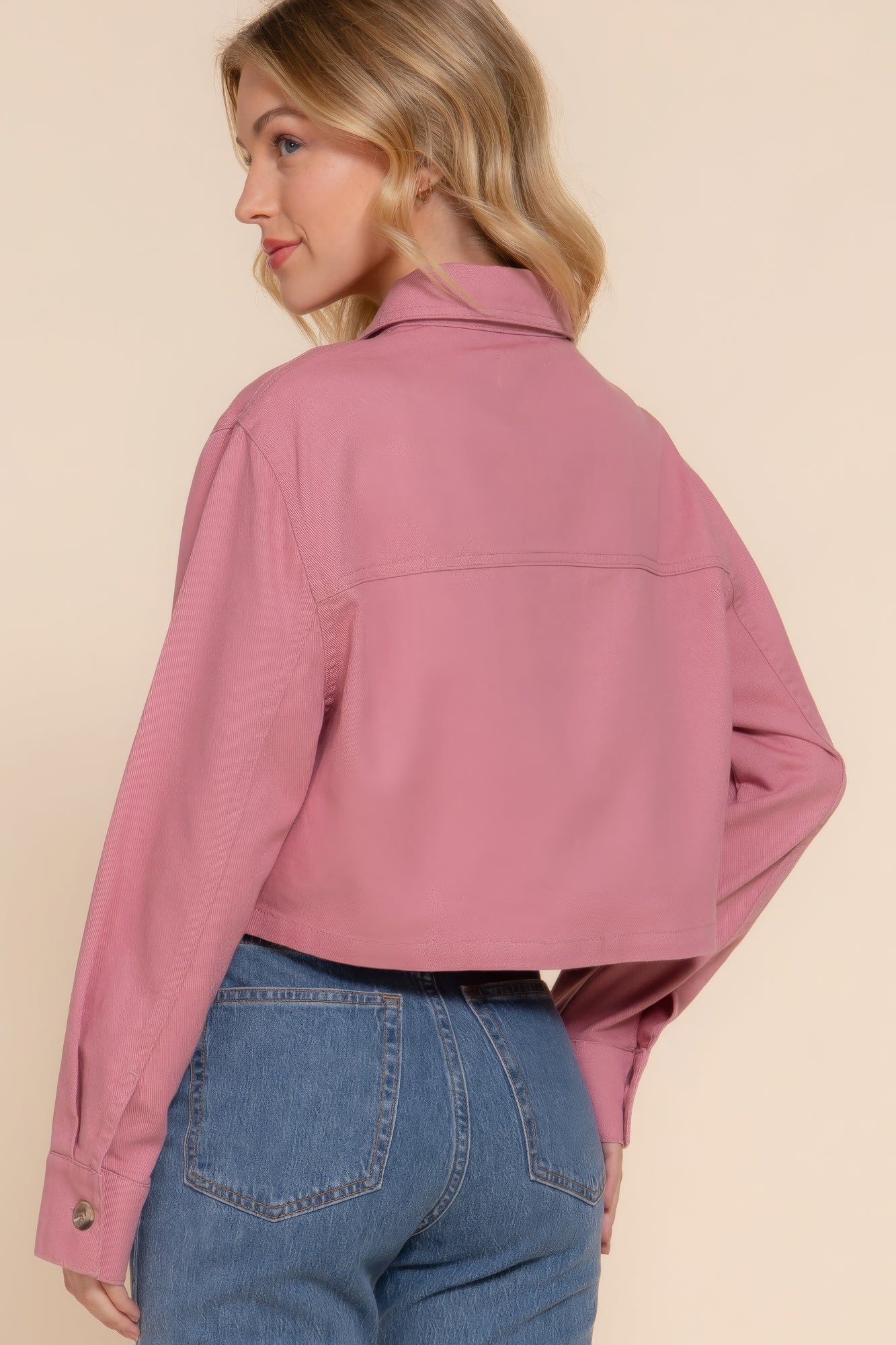 Cropped Cotton Twill Shacket Simmer & Fay   