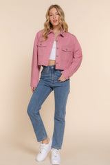 Cropped Cotton Twill Shacket Simmer & Fay   