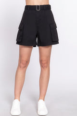 Belted Relaxed Cargo Shorts Simmer & Fay   