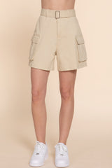 Belted Relaxed Cargo Shorts Simmer & Fay   