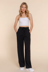 Tie Elastic Waist Tencel Long Pants Simmer & Fay   