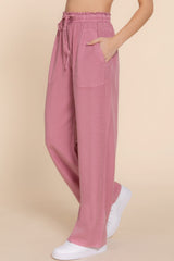 Tie Elastic Waist Tencel Long Pants Simmer & Fay   