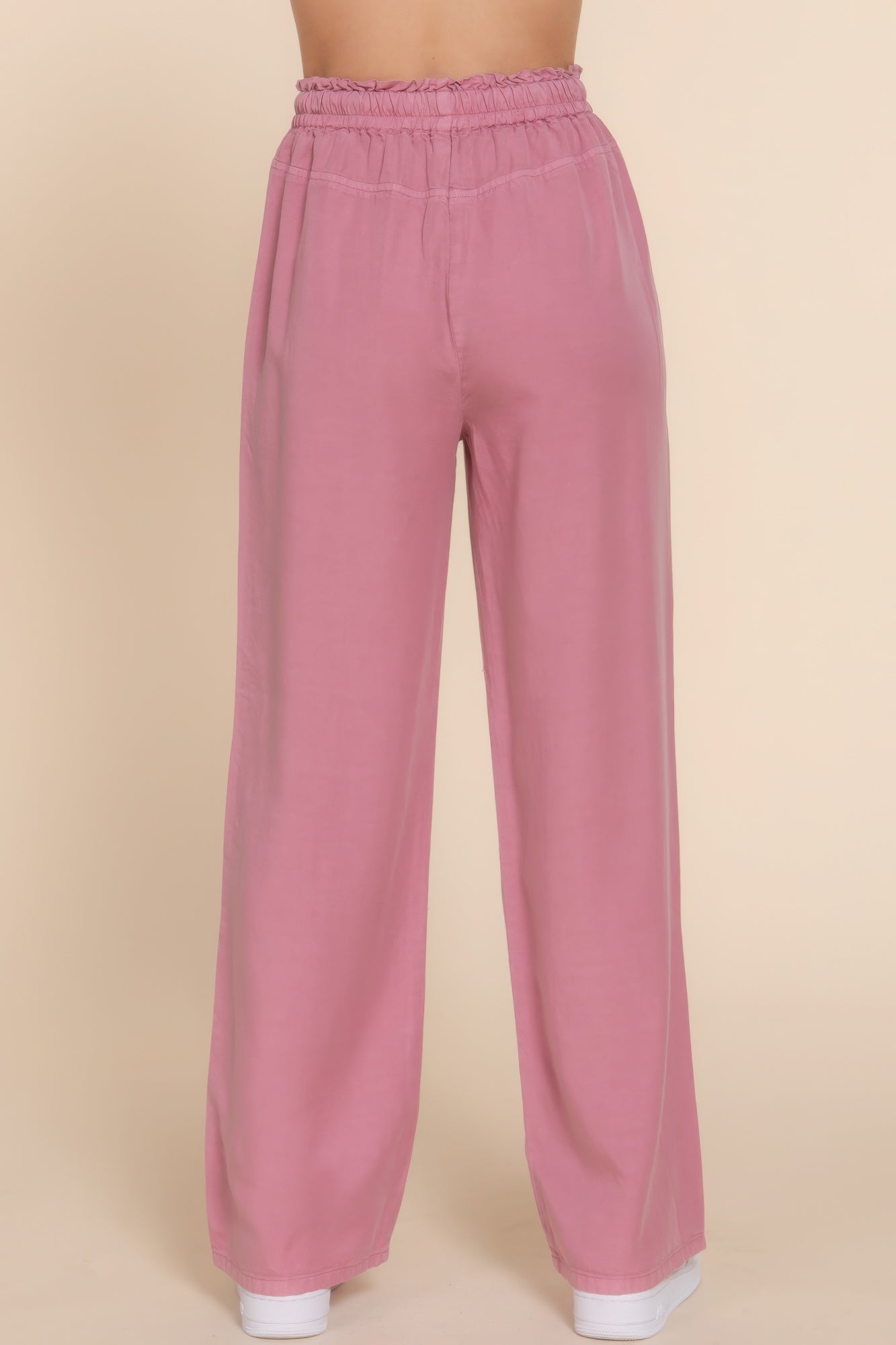 Tie Elastic Waist Tencel Long Pants Simmer & Fay   