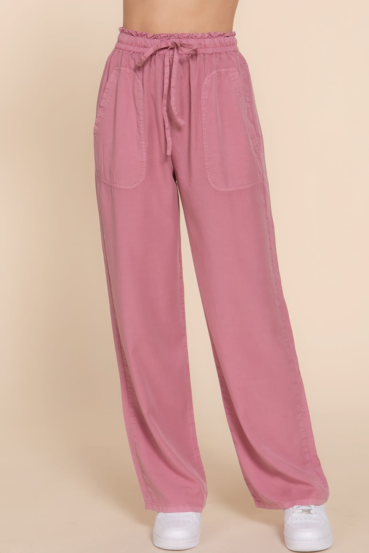 Tie Elastic Waist Tencel Long Pants Simmer & Fay   