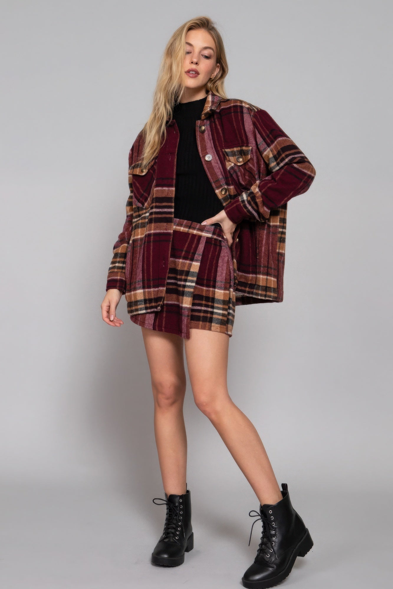 Plaid Wrap Jacquard Skort Simmer & Fay   