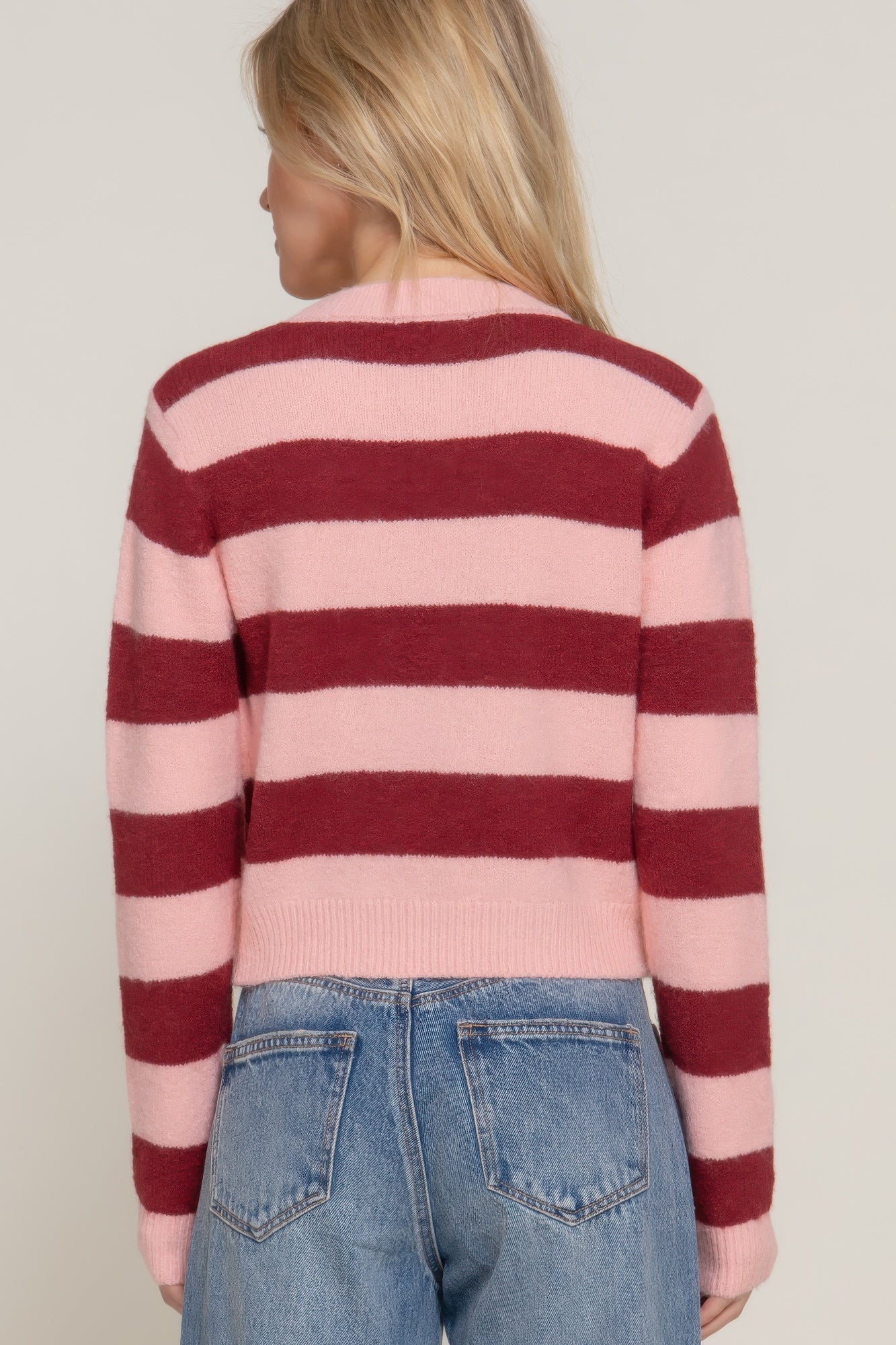 Long Sleeve Crew Neck Stripe Sweater Simmer & Fay   