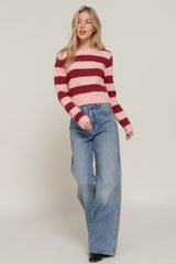 Long Sleeve Crew Neck Stripe Sweater Simmer & Fay   