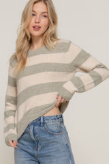 Long Sleeve Crew Neck Stripe Sweater Simmer & Fay   