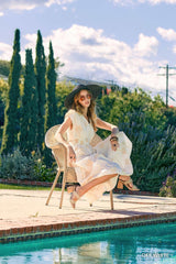 Tropical Breeze Embroidered Midi Dress Simmer & Fay