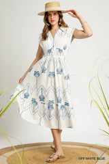 Tropical Breeze Embroidered Midi Dress Simmer & Fay