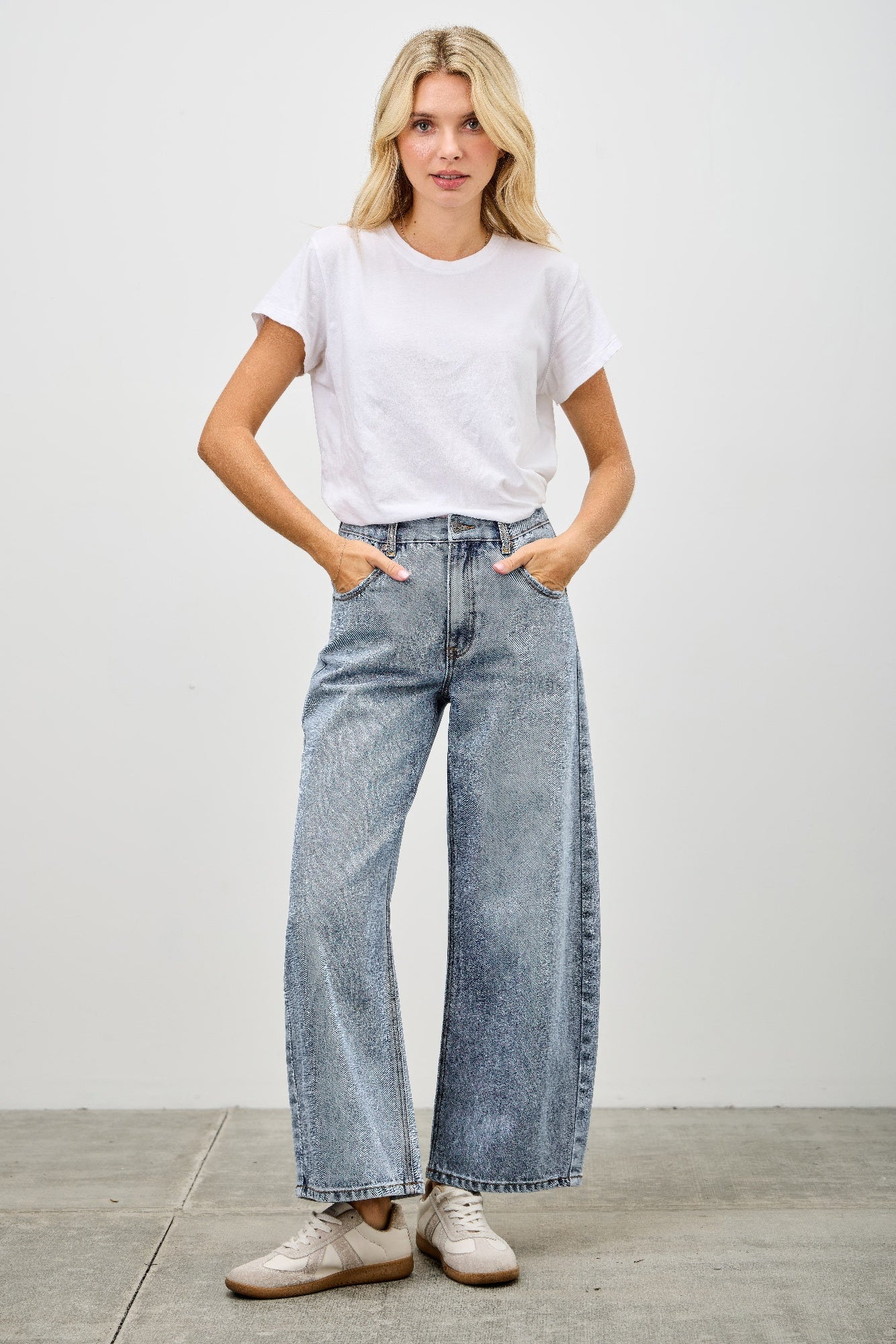 High Rise Low Curve Barrel Jeans Saige Jeans
