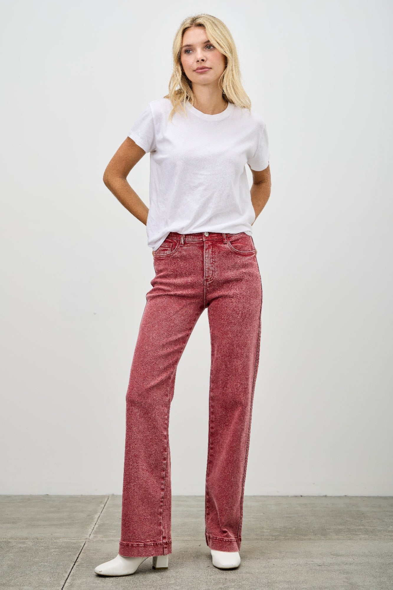High Rise Slim Wide Straight Jeans Saige Jeans