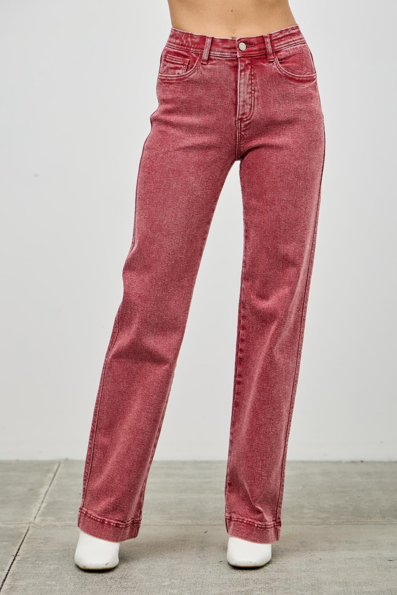 High Rise Slim Wide Straight Jeans Saige Jeans