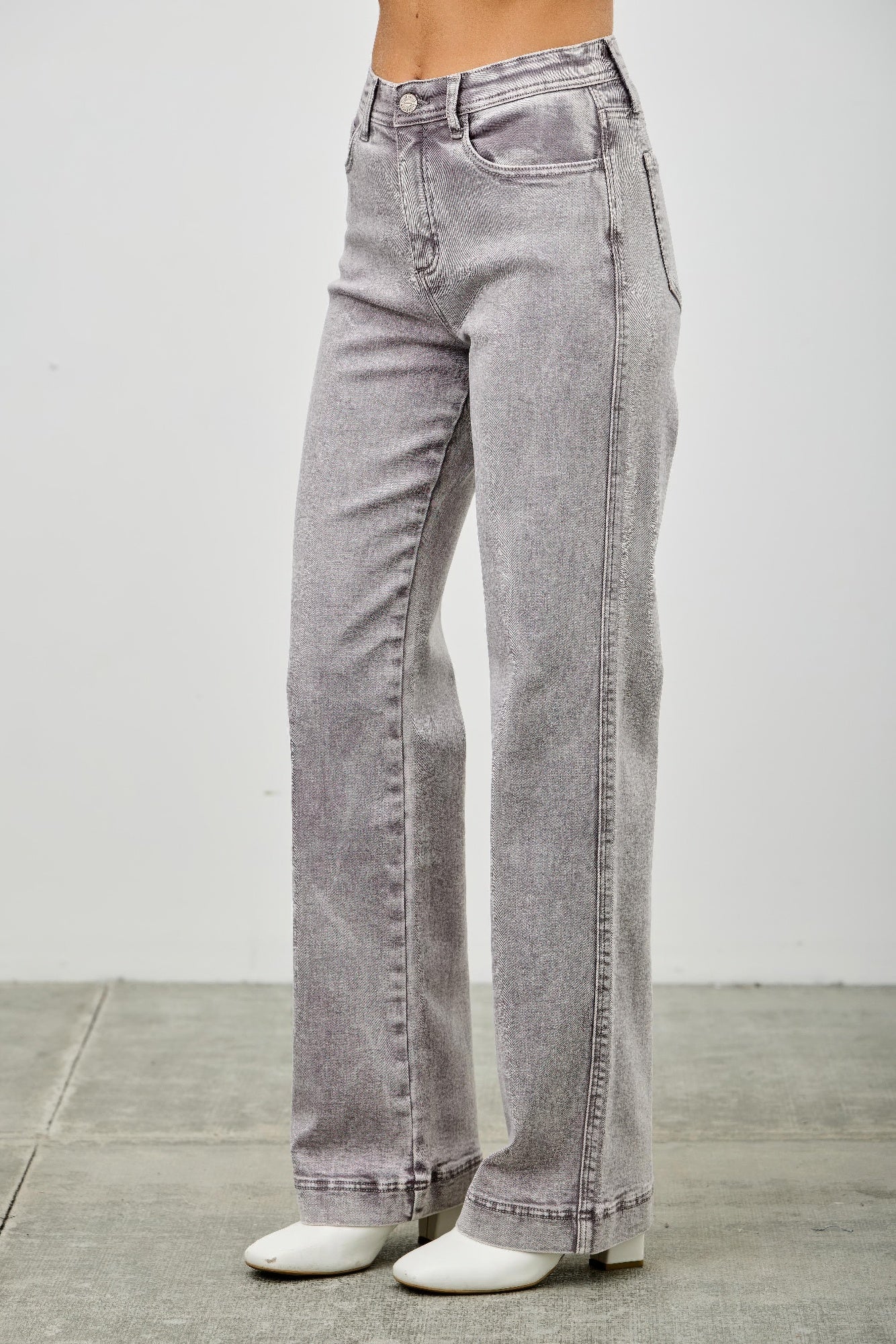 High Rise Slim Wide Straight Jeans Saige Jeans
