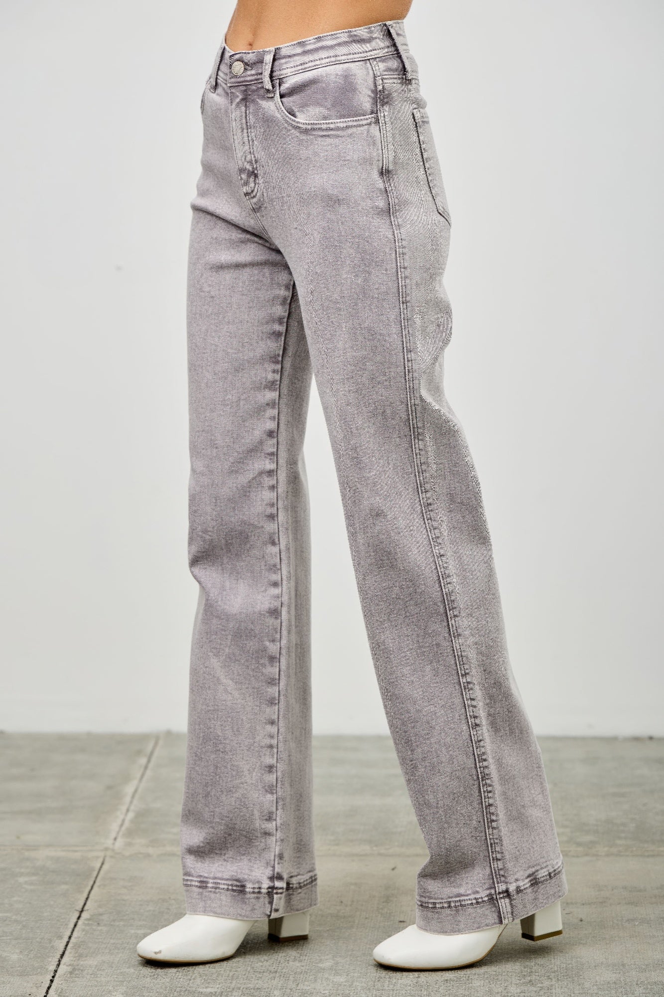 High Rise Slim Wide Straight Jeans Saige Jeans