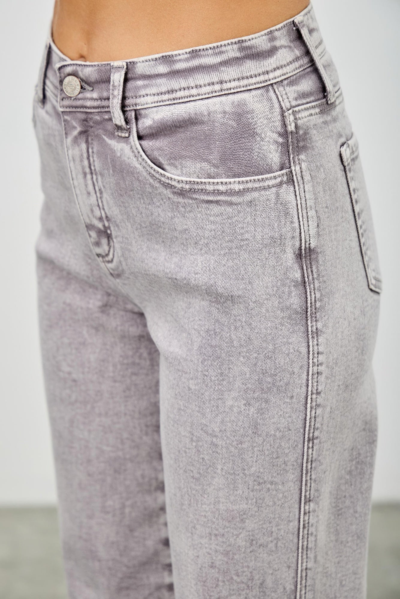 High Rise Slim Wide Straight Jeans Saige Jeans