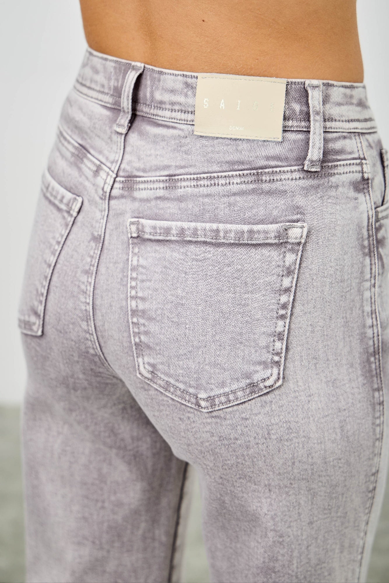 High Rise Slim Wide Straight Jeans Saige Jeans