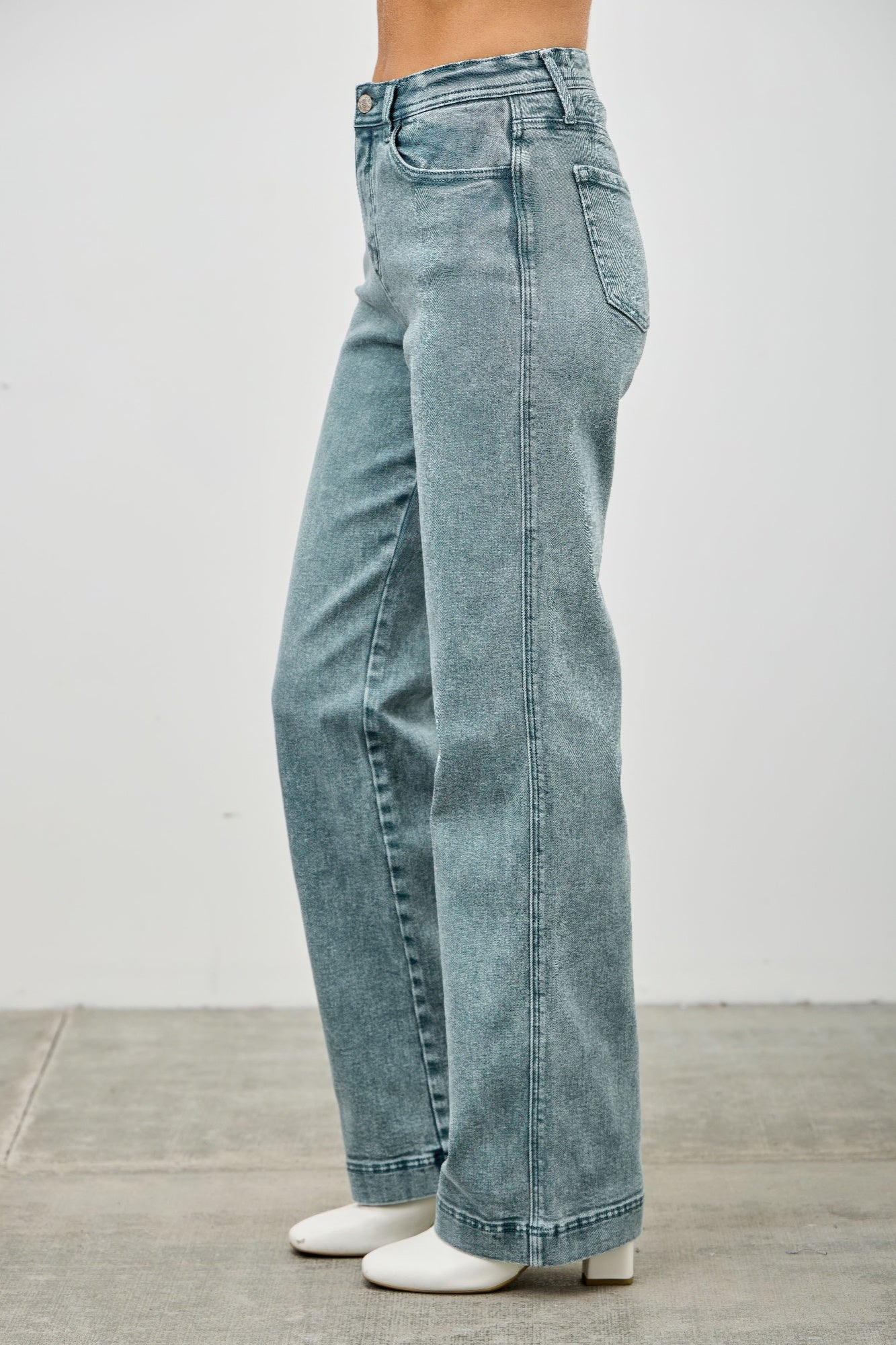 High Rise Slim Wide Straight Jeans Saige Jeans