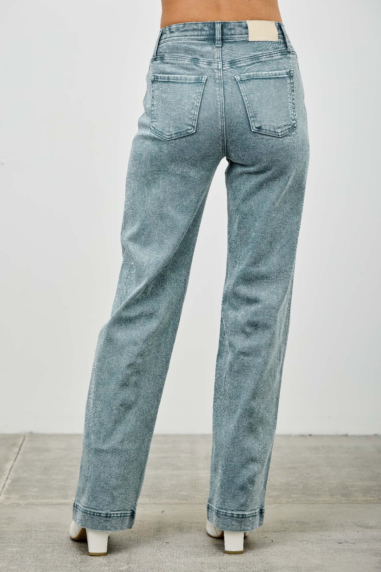 High Rise Slim Wide Straight Jeans Saige Jeans