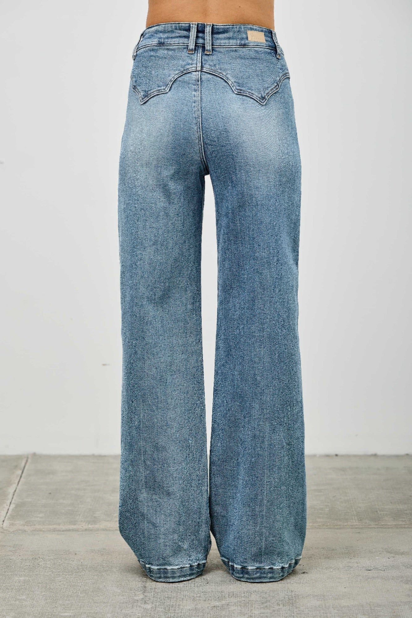 High Rise Double Pocket Wide Leg Jeans Saige Jeans