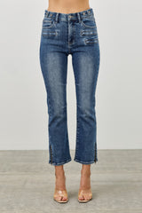 Mid Rise Skinny Crop Tummy Control Jeans Saige Jeans 0