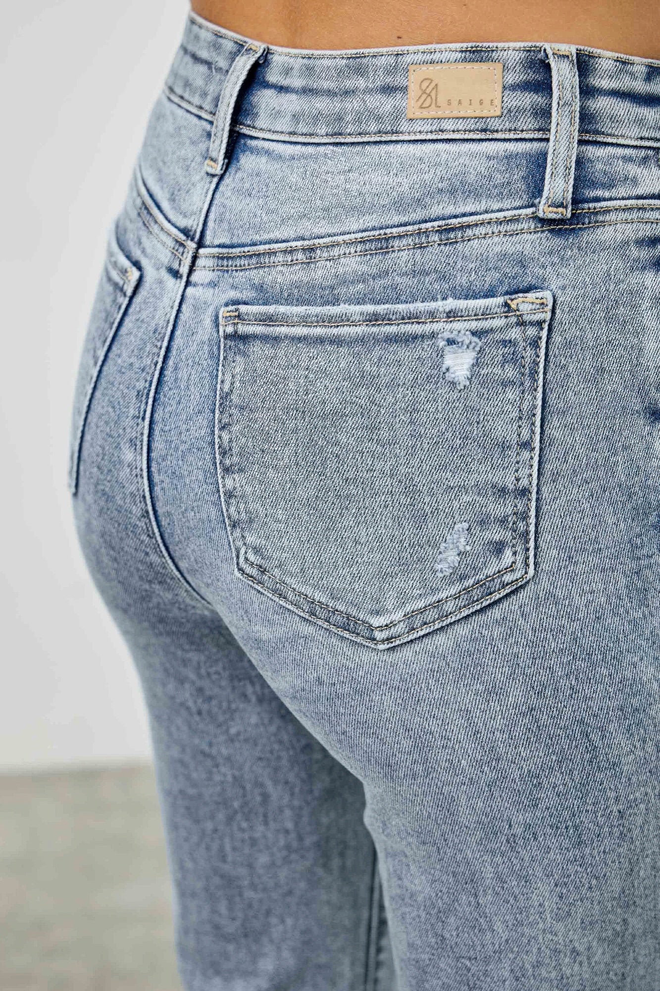 High Rise Kick Flare Jeans With Rhinestone Saige Jeans