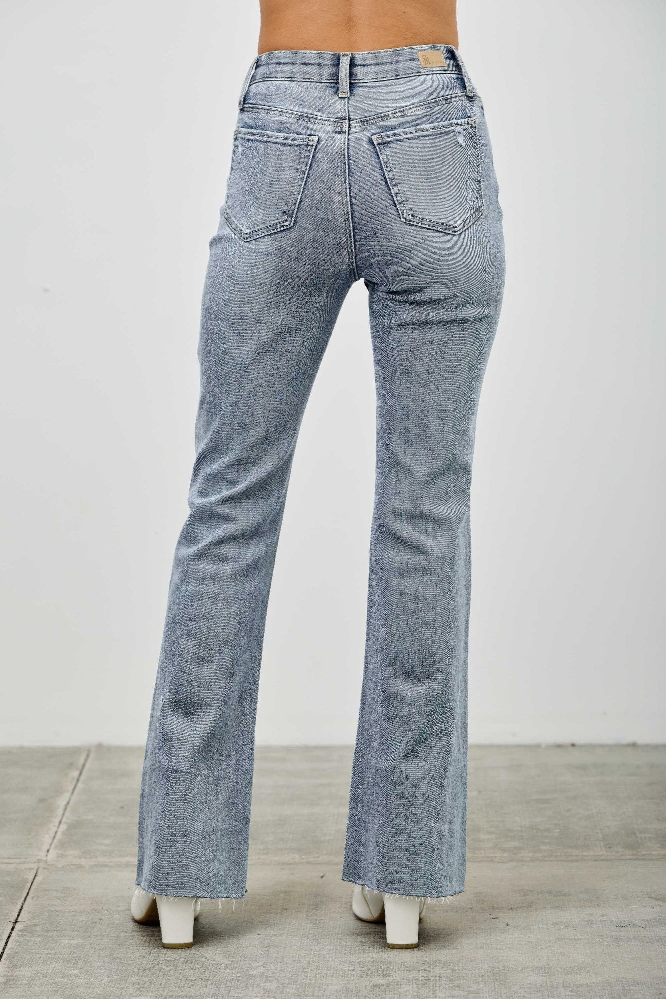 High Rise Kick Flare Jeans With Rhinestone Saige Jeans