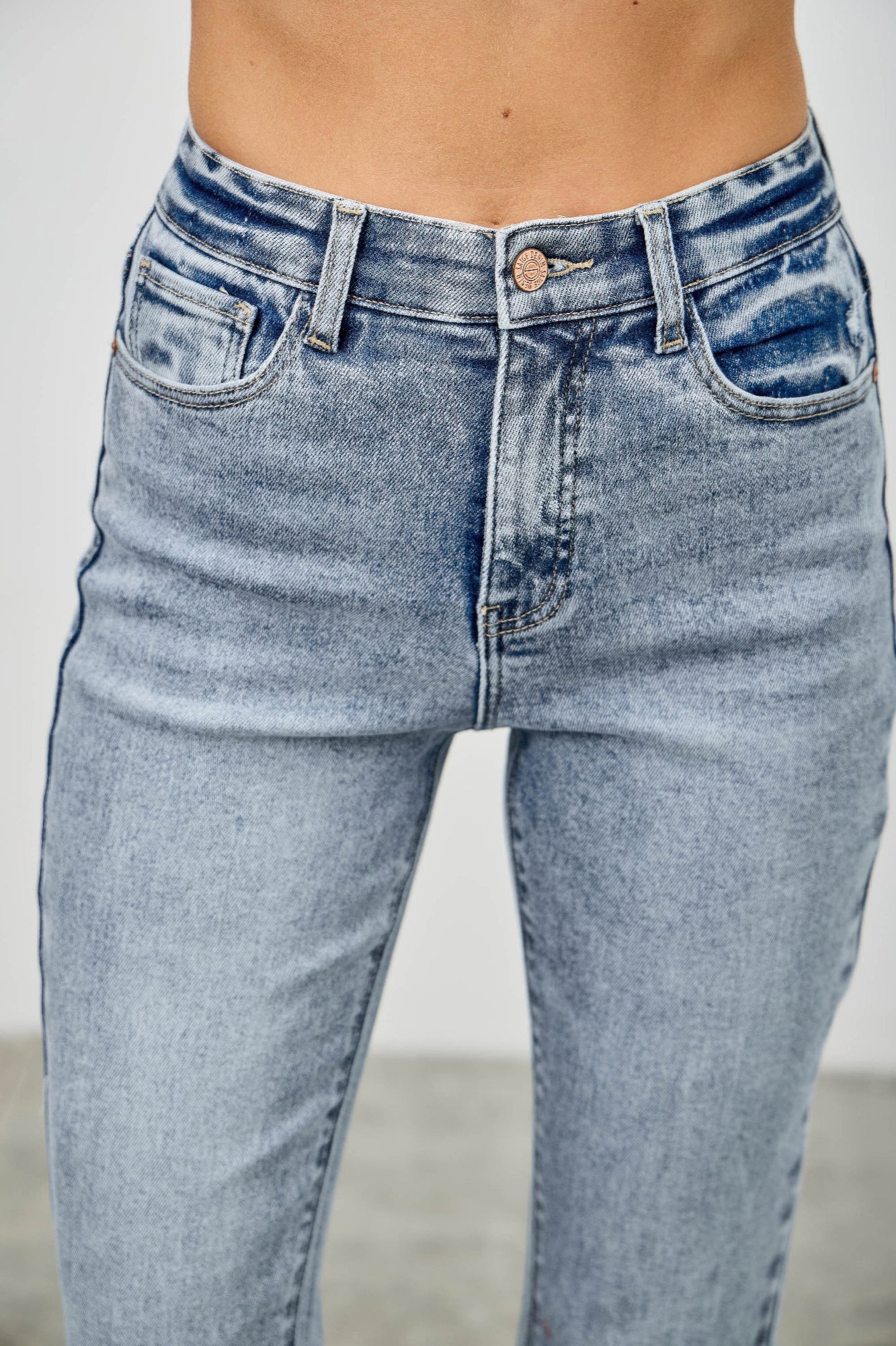 High Rise Kick Flare Jeans With Rhinestone Saige Jeans
