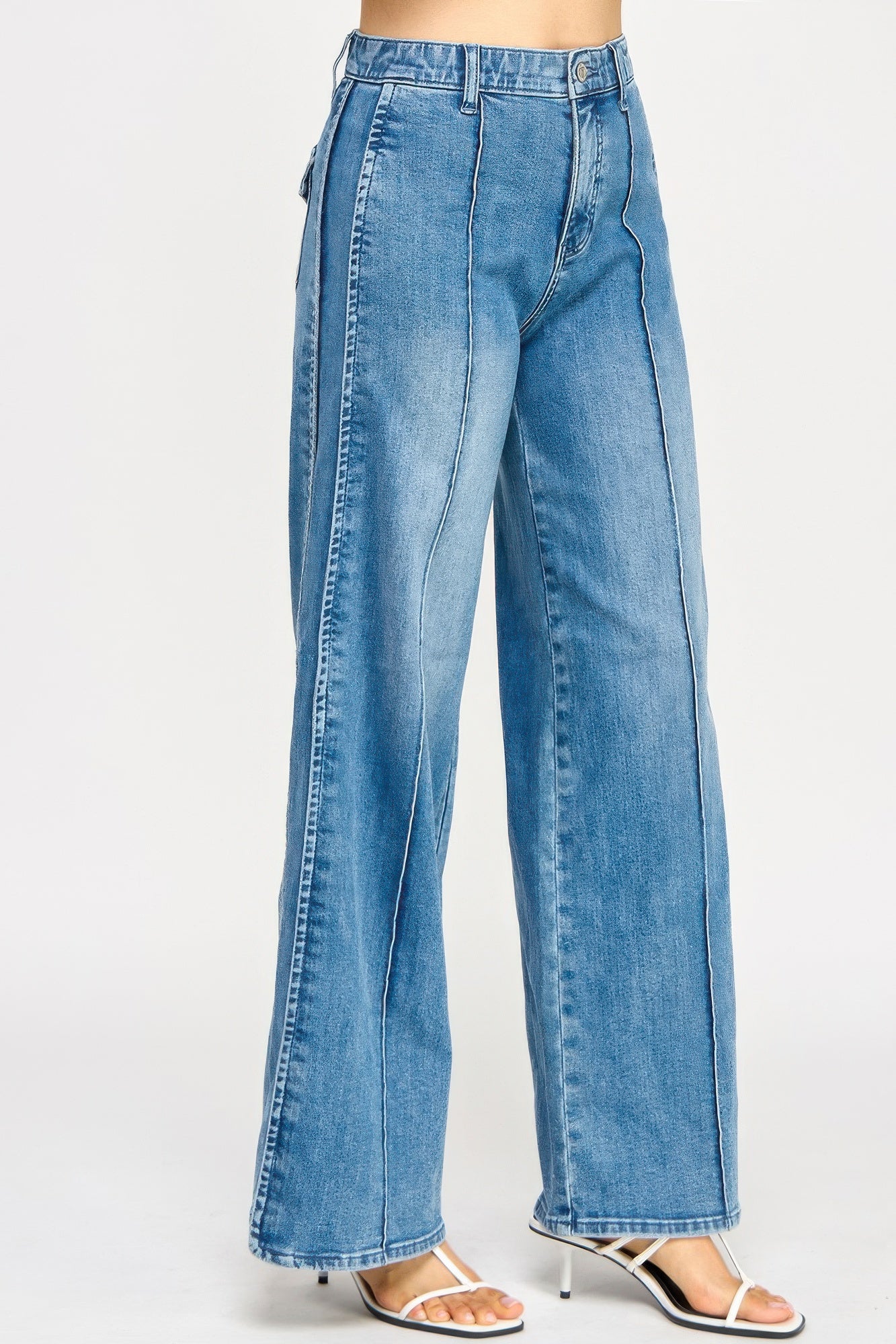 High Rise Wide Leg Jeans With Tummy Control Saige Jeans