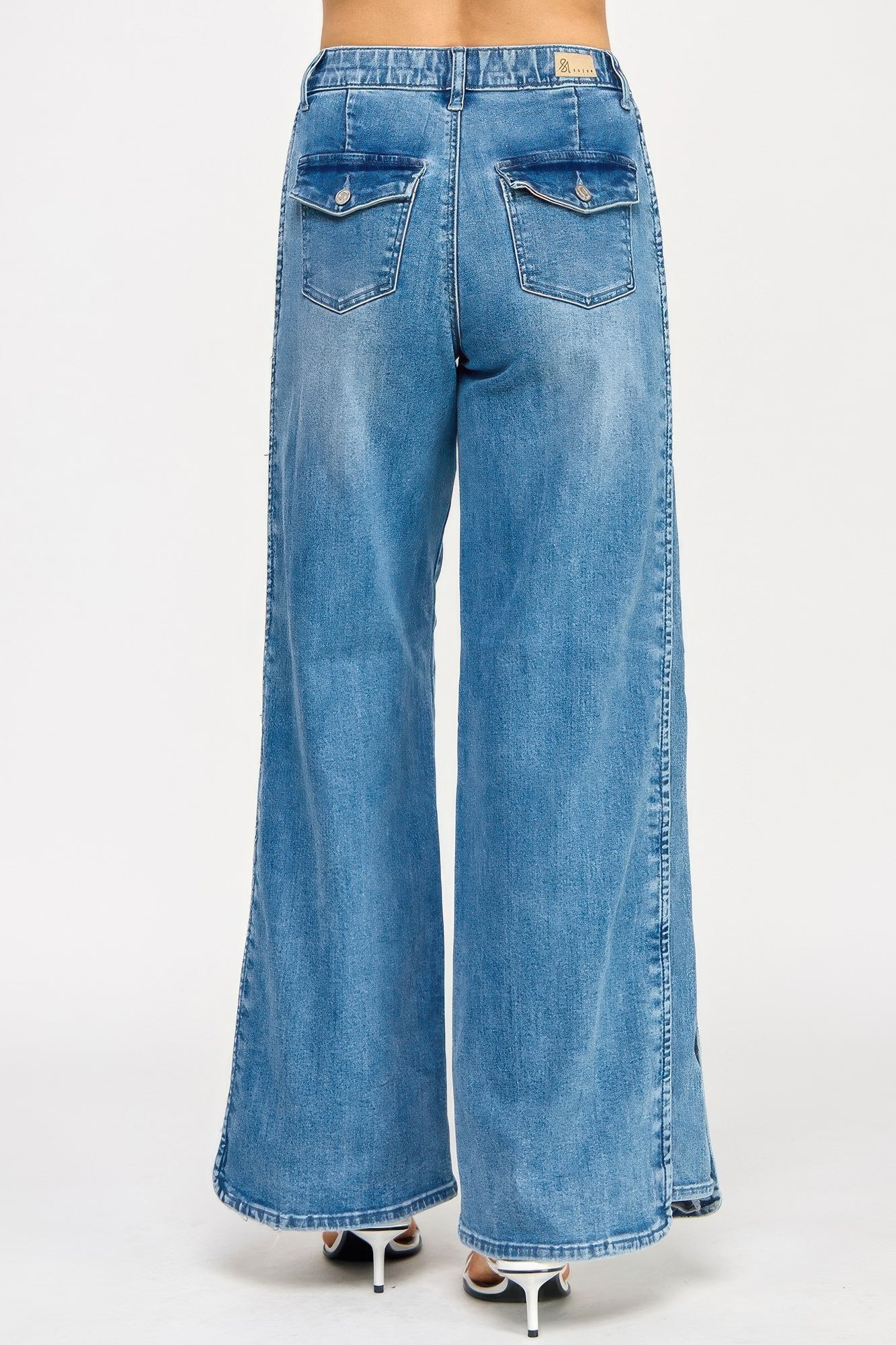 High Rise Wide Leg Jeans With Tummy Control Saige Jeans