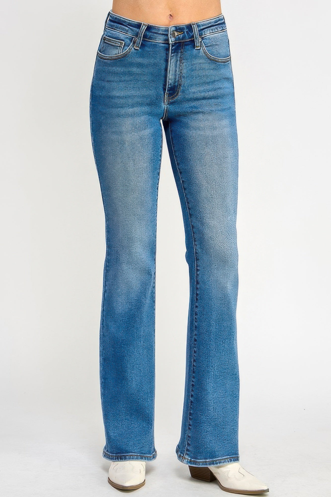 Tummy Control Mid Rise Skinny Bootcut Jeans Saige Jeans