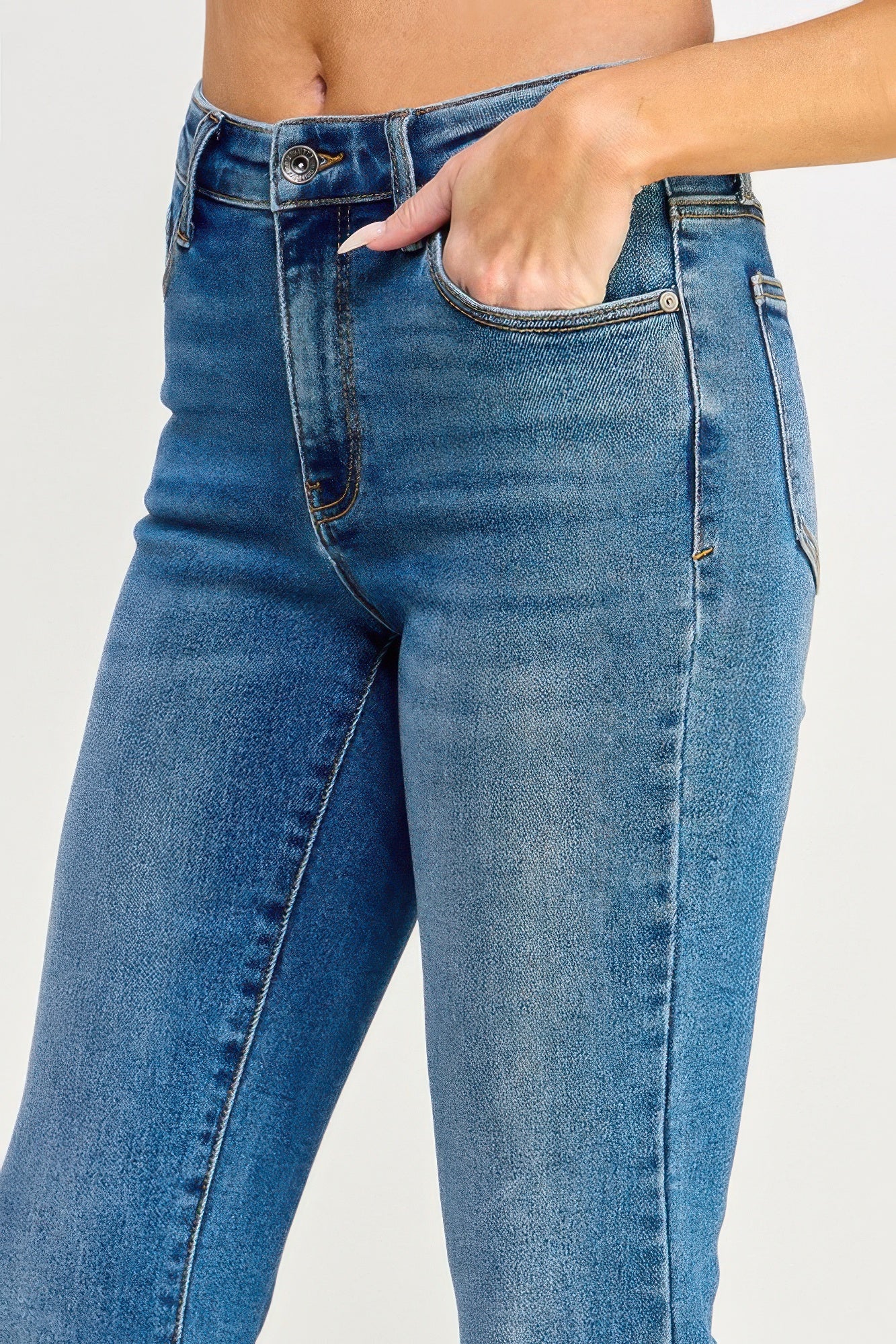 Tummy Control Mid Rise Skinny Bootcut Jeans Saige Jeans