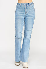 High Rise Flare Jeans With Seam Detail Saige Jeans