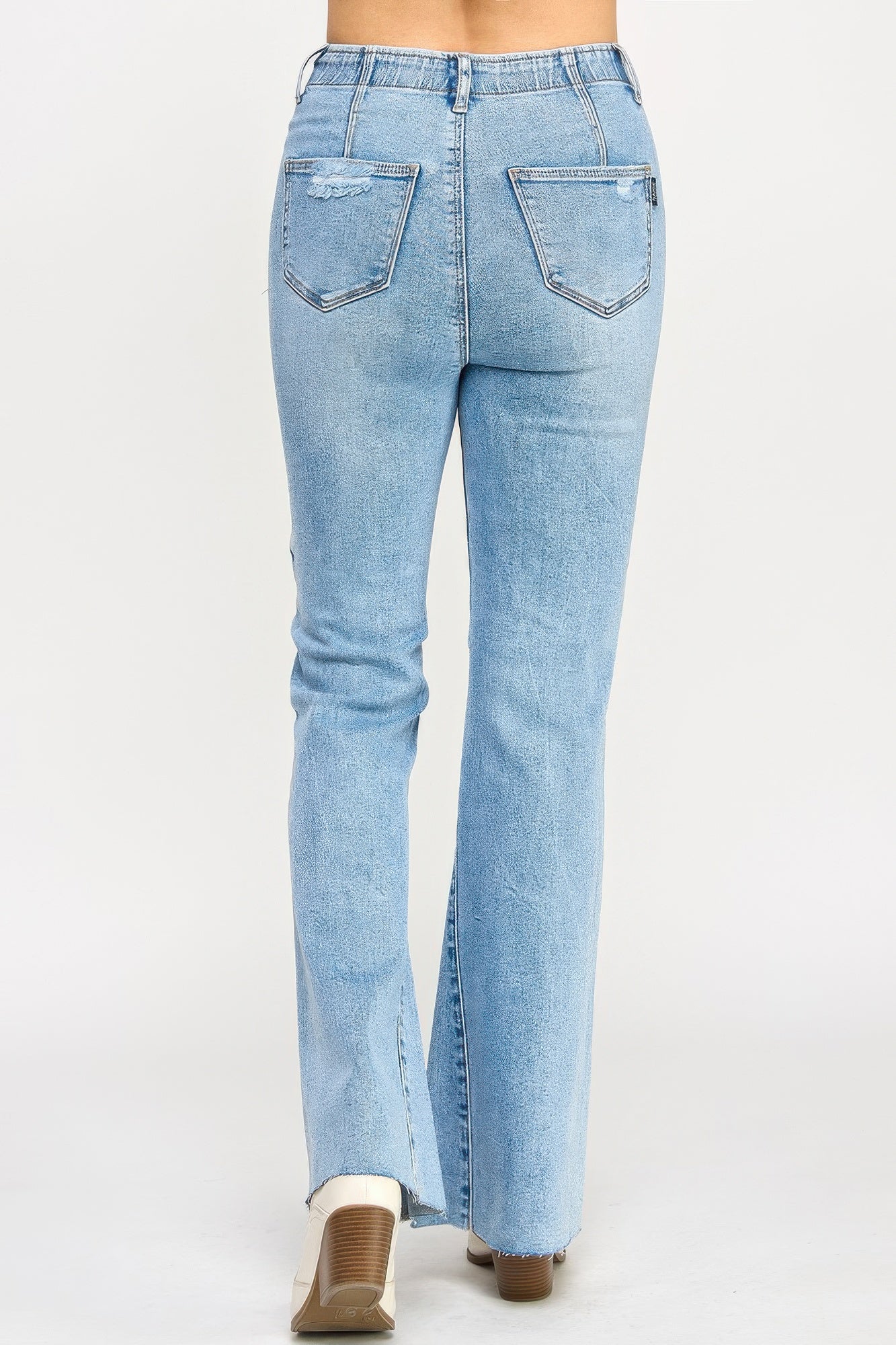 High Rise Flare Jeans With Seam Detail Saige Jeans