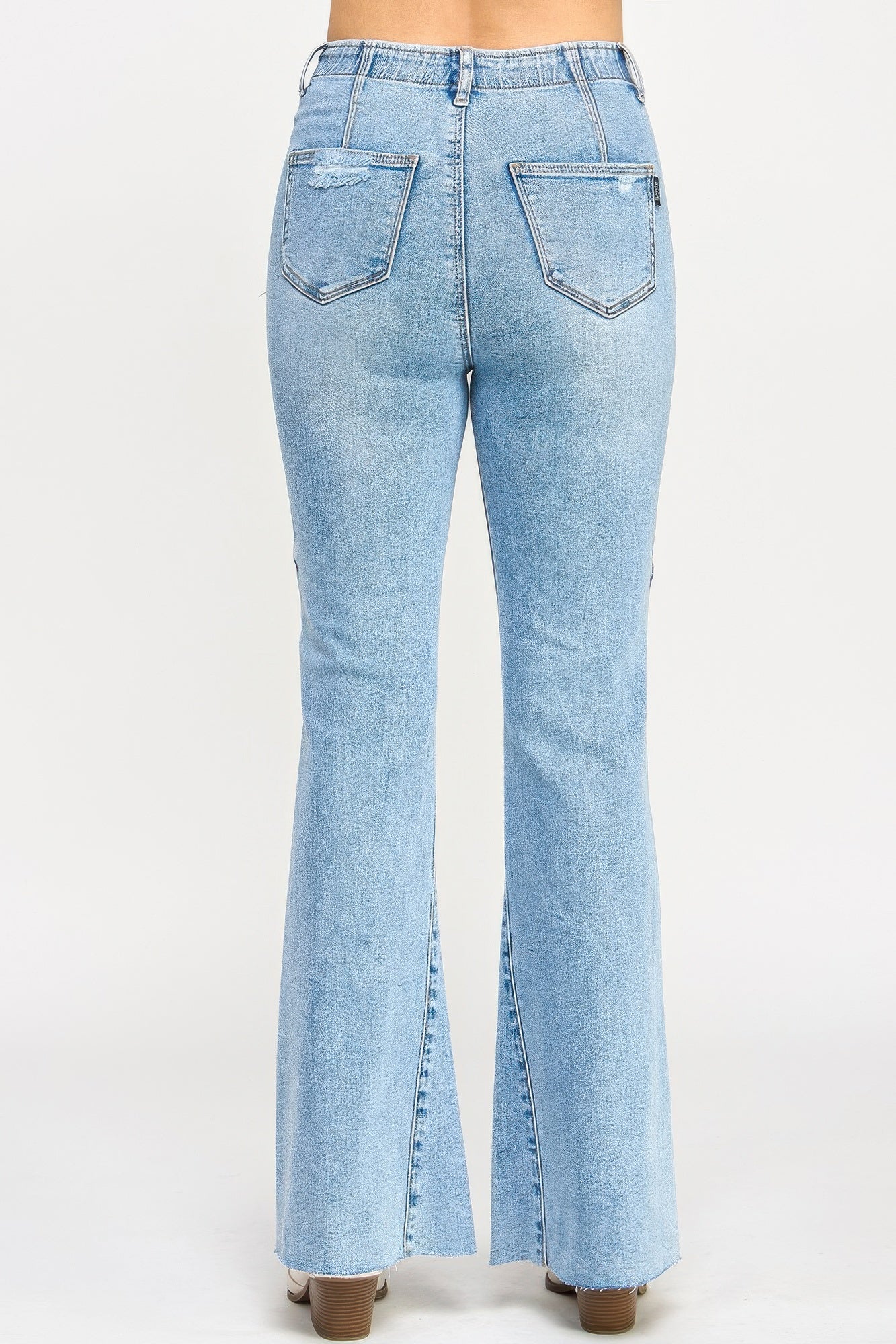 High Rise Flare Jeans With Seam Detail Saige Jeans