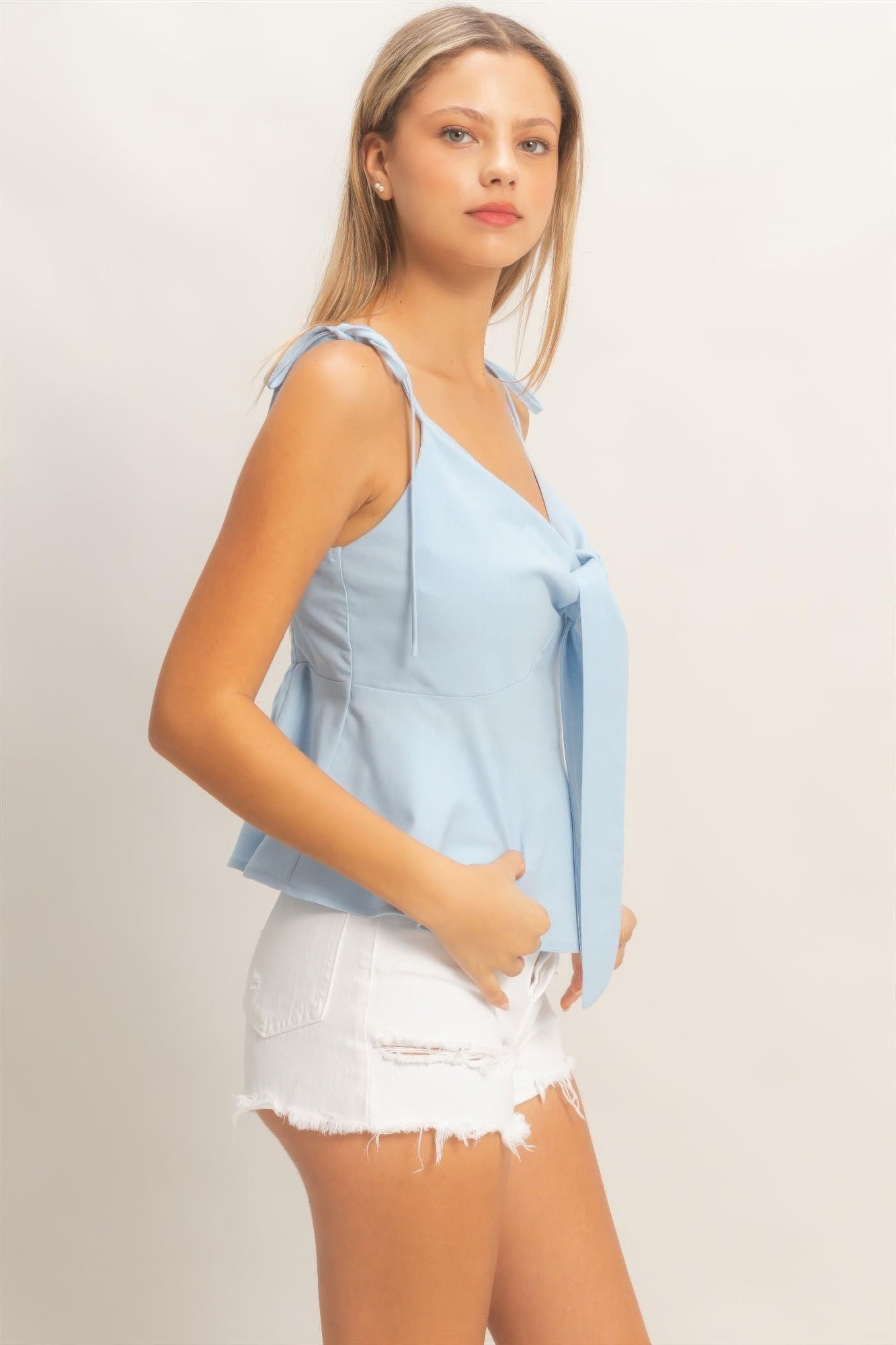Tie Front Spaghetti Strap Top HYFVE