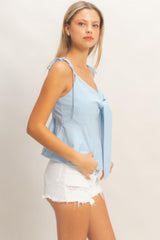 Tie Front Spaghetti Strap Top HYFVE