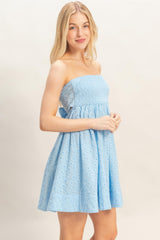 Smocked Tube Top Dress - Sky Blue HYFVE