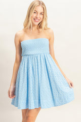Smocked Tube Top Dress - Sky Blue HYFVE S
