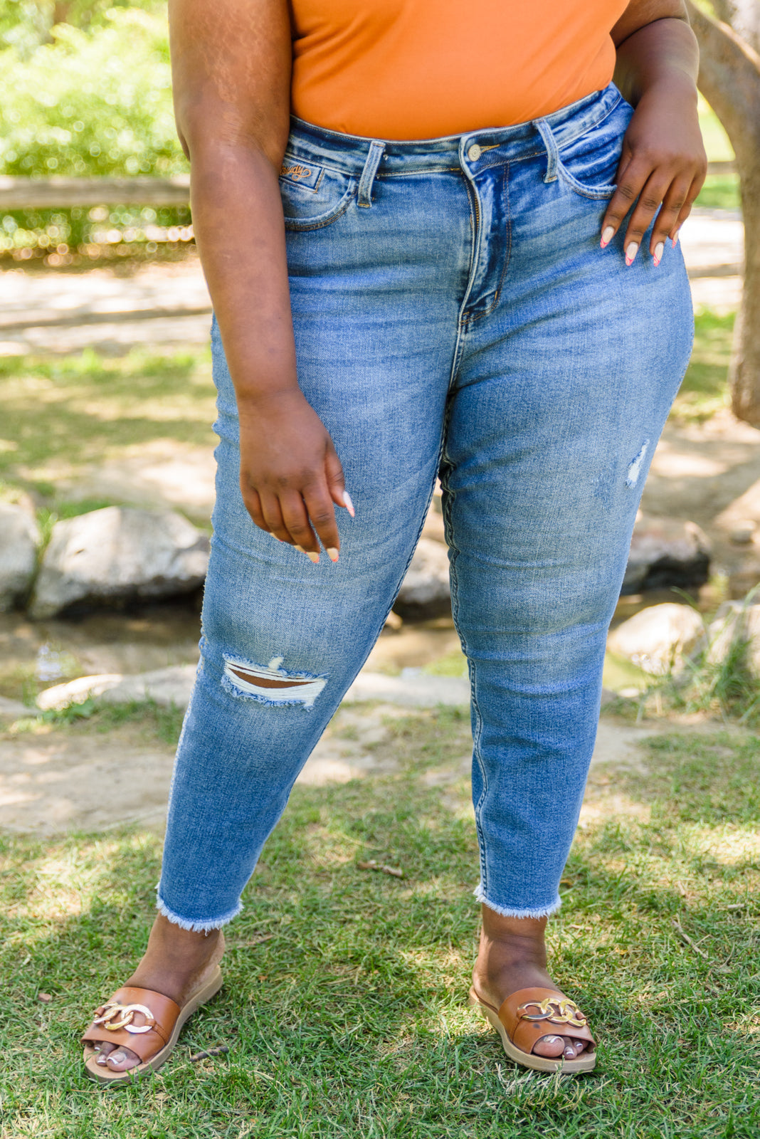 Judy Blue Embroidery Boyfriend Jeans SALE