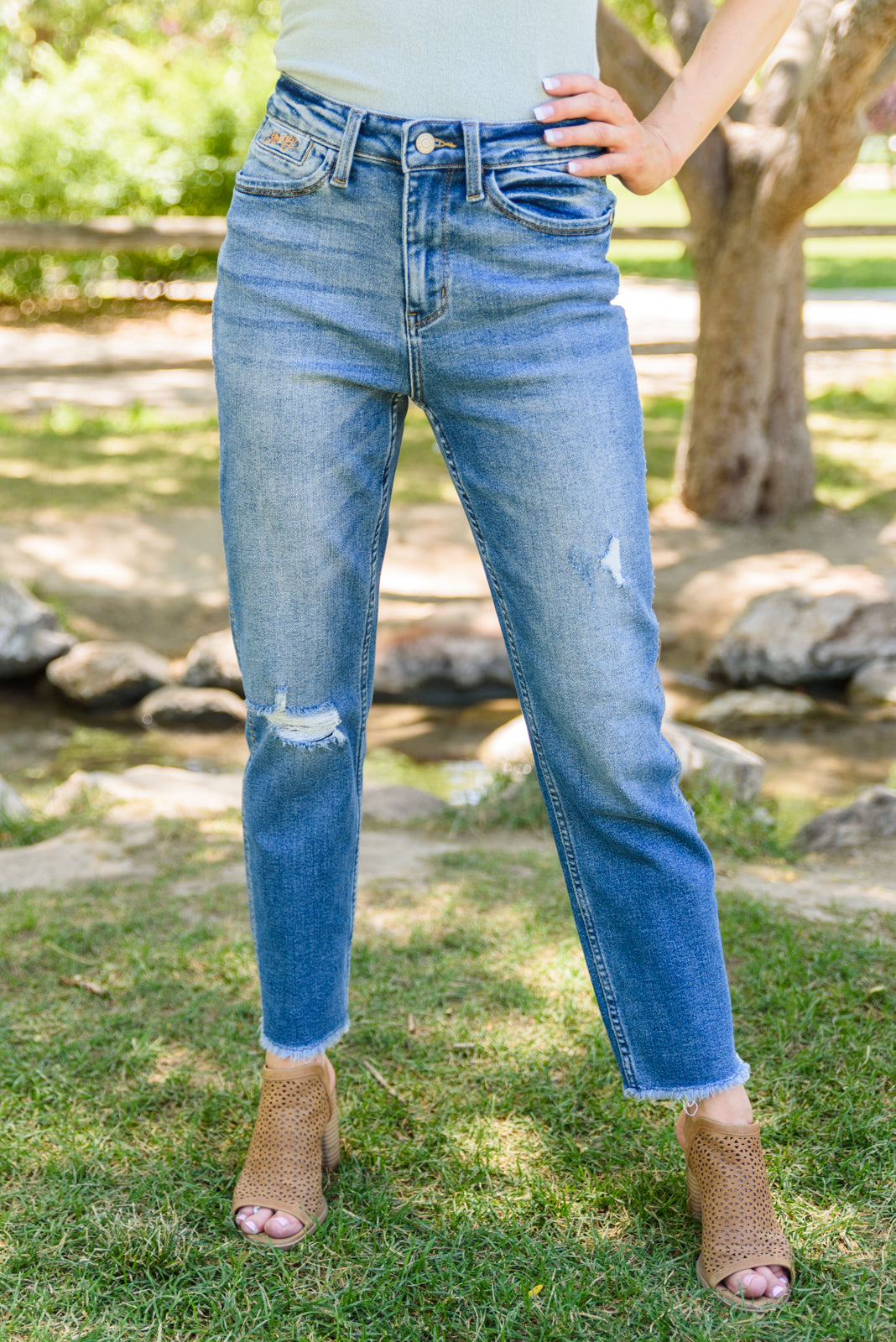Judy Blue Embroidery Boyfriend Jeans SALE