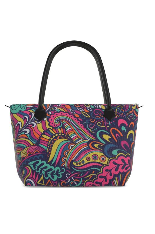 Vibrant Boho Chic Leather Paisley Tote Bag London Bliss by Blissfully Brand   