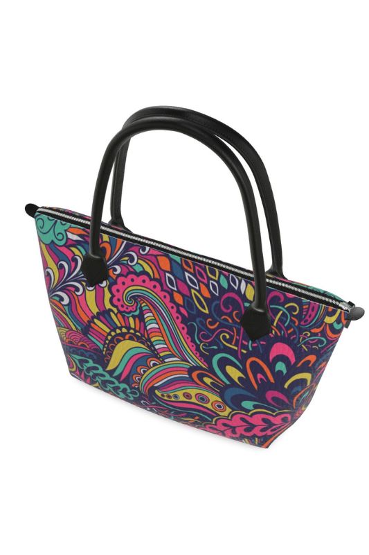 Vibrant Boho Chic Leather Paisley Tote Bag London Bliss by Blissfully Brand   