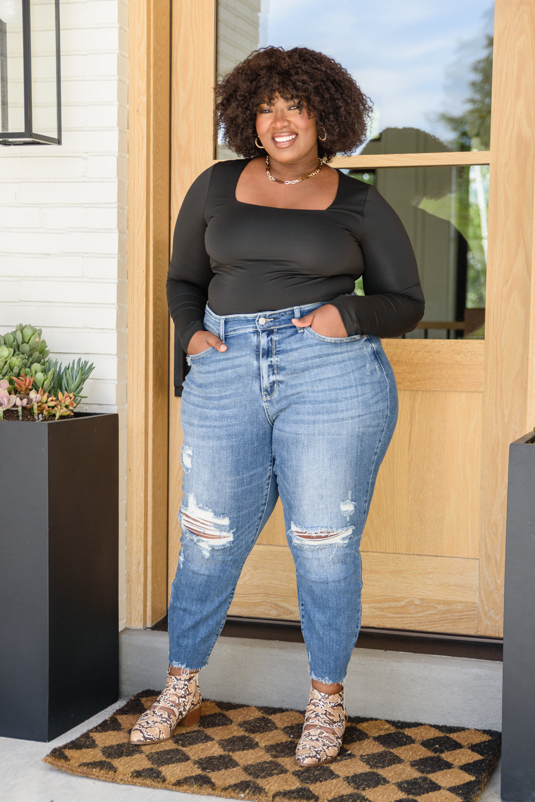 Judy Blue Destroyed Hi Waist Relaxed Fit SALE