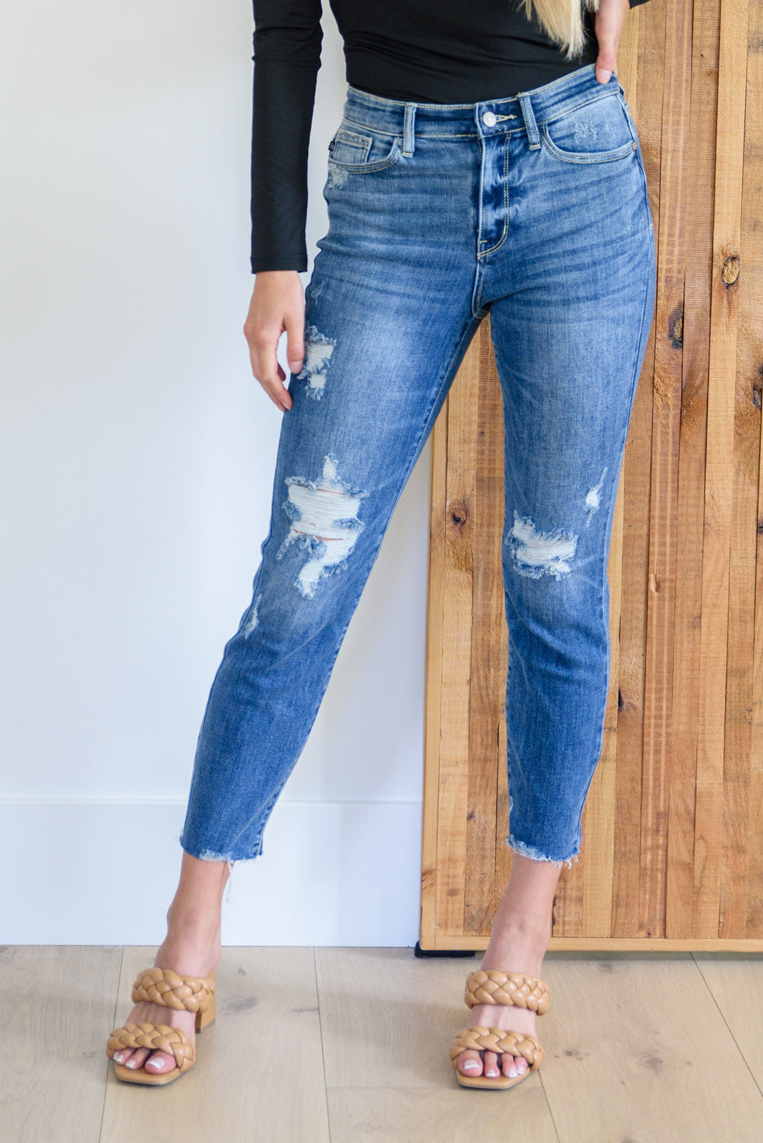 Judy Blue Destroyed Hi Waist Relaxed Fit SALE