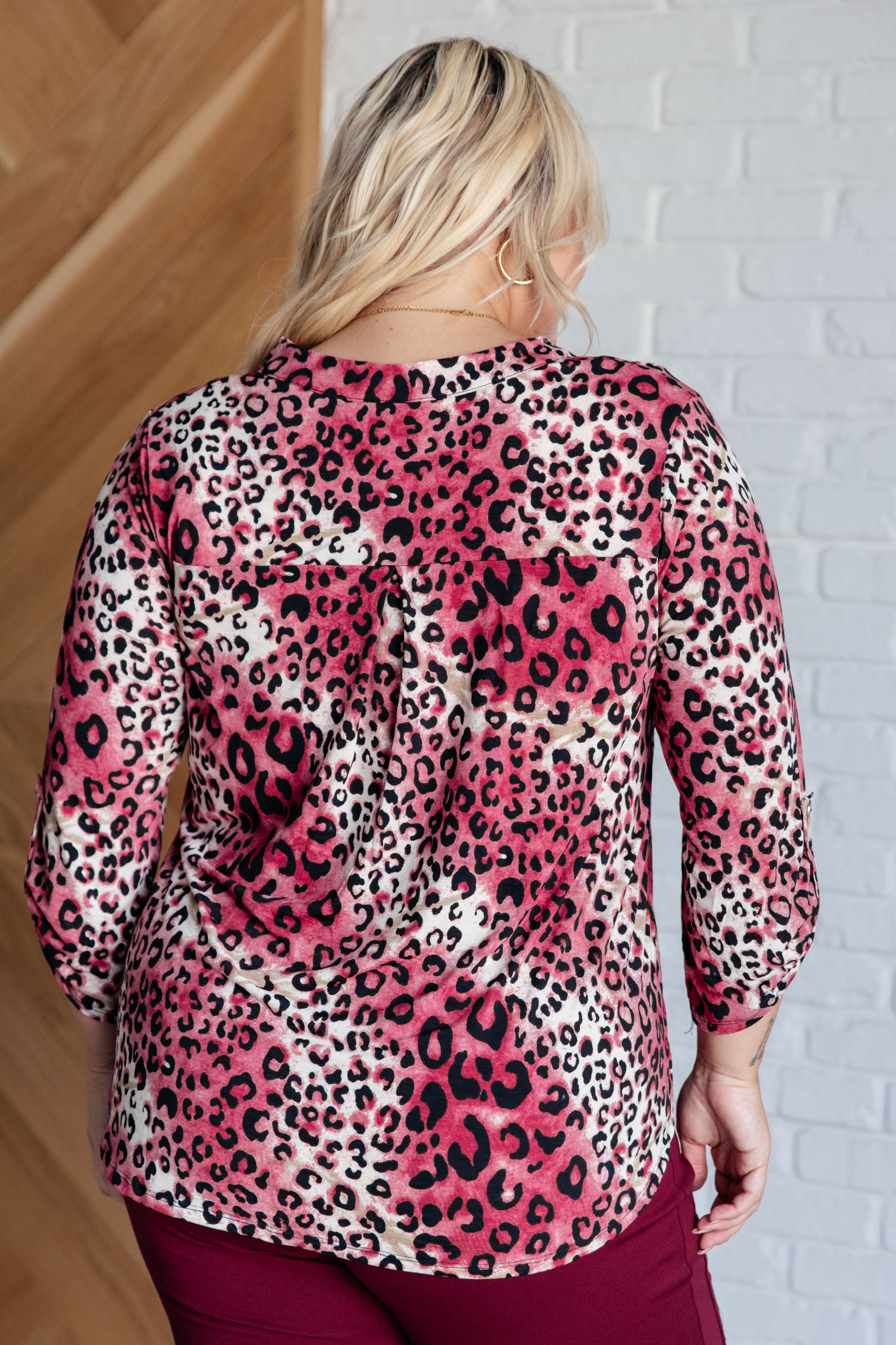 Lizzy Top in Mauve and Taupe Animal Print Dear Scarlett   