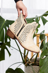 Nailed It Studded Ankle Boot in White Naughty Monkey   