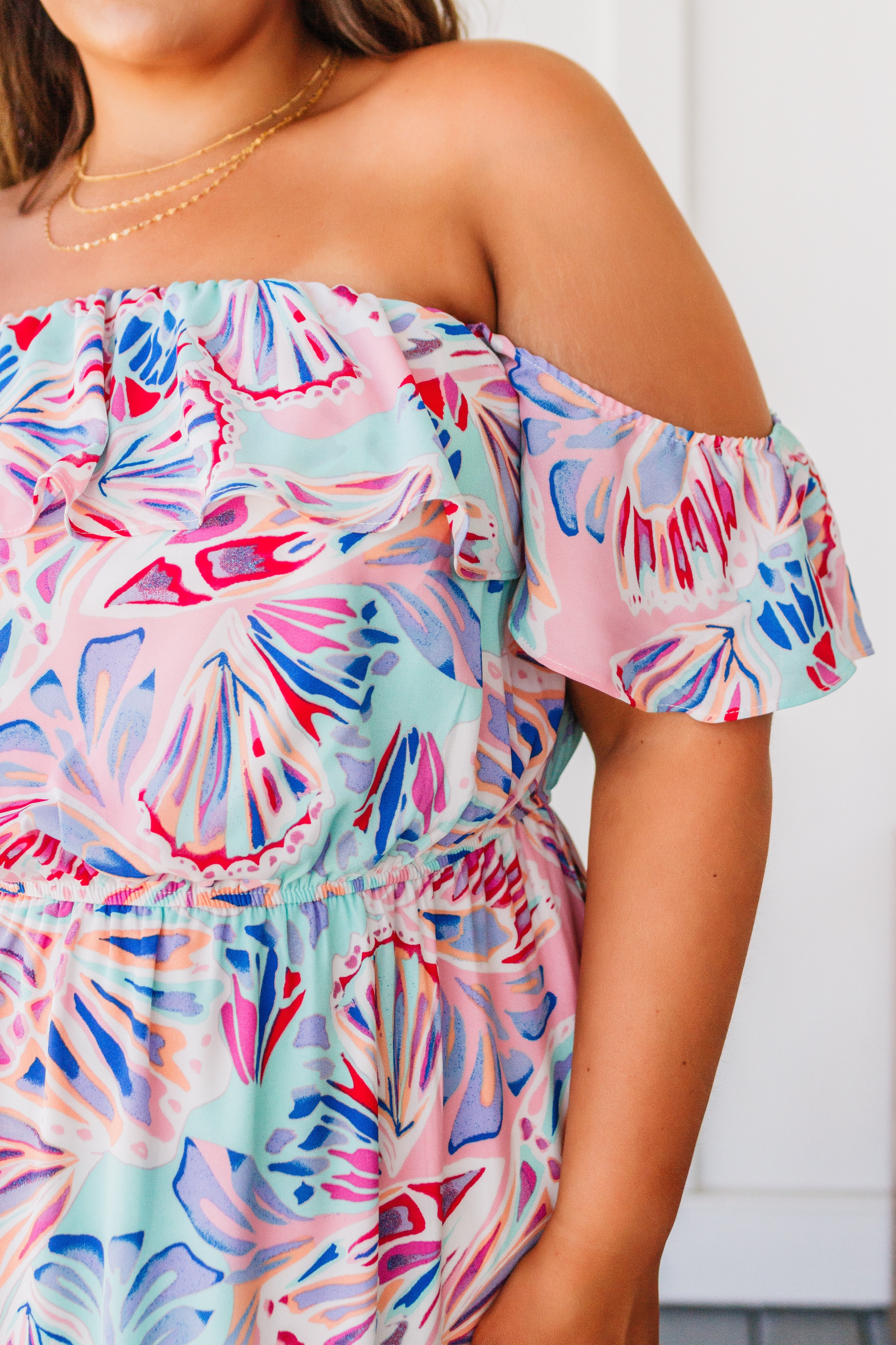 Sea Shells Maxi Assymetrical Ruffle Dress - Andree by Unit SALE