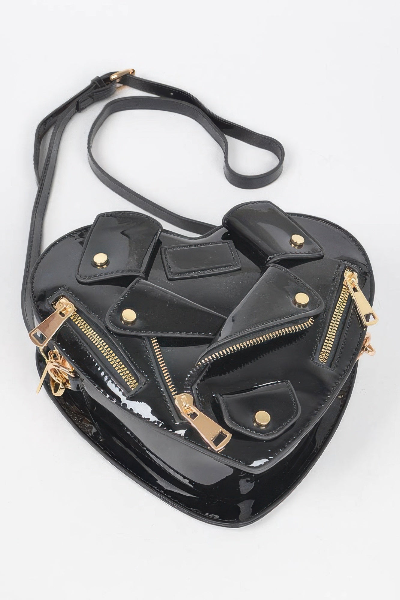 Heart Shape Jacket Crossbody Bag Simmer & Fay Black